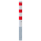 Barrier posts | Steel tube  108 x 2,9 mm | removable, with triangular locking mechanism | hot-dip galvanized and white coatedwith three red reflecting stripes | without eyelet